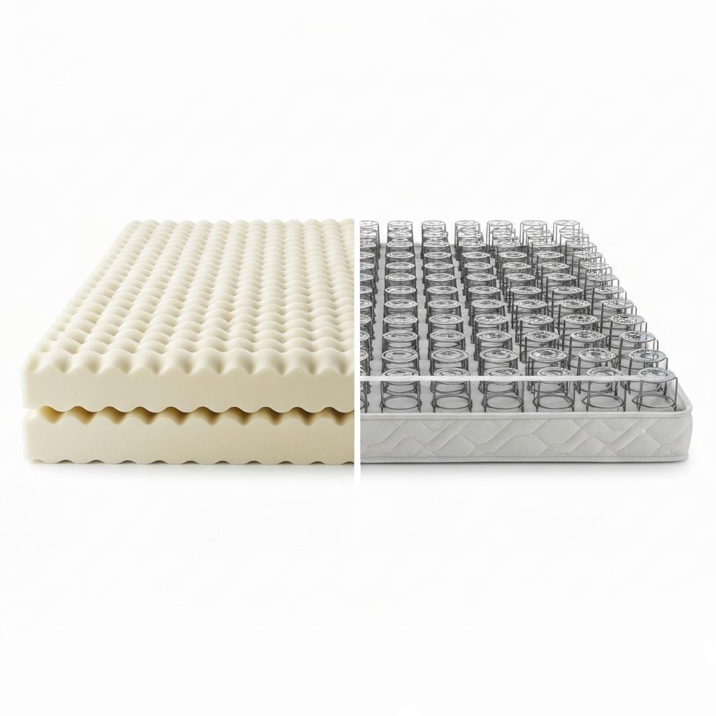 Side-by-side comparison of memory foam and innerspring coil systems